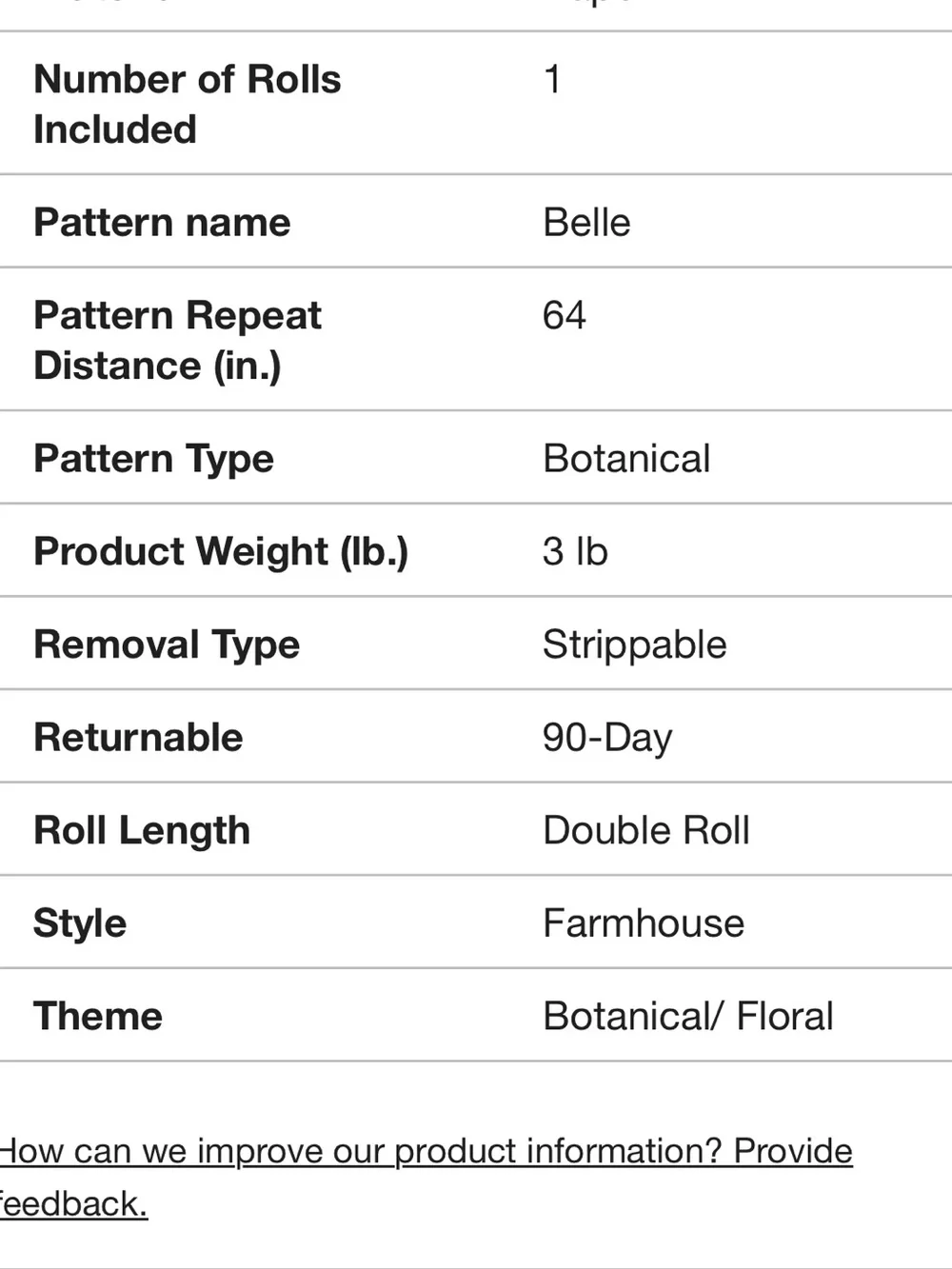 New! 1 Roll Belle Sage Wallpaper by Graham & Brown, Botanical Vine- Metallic